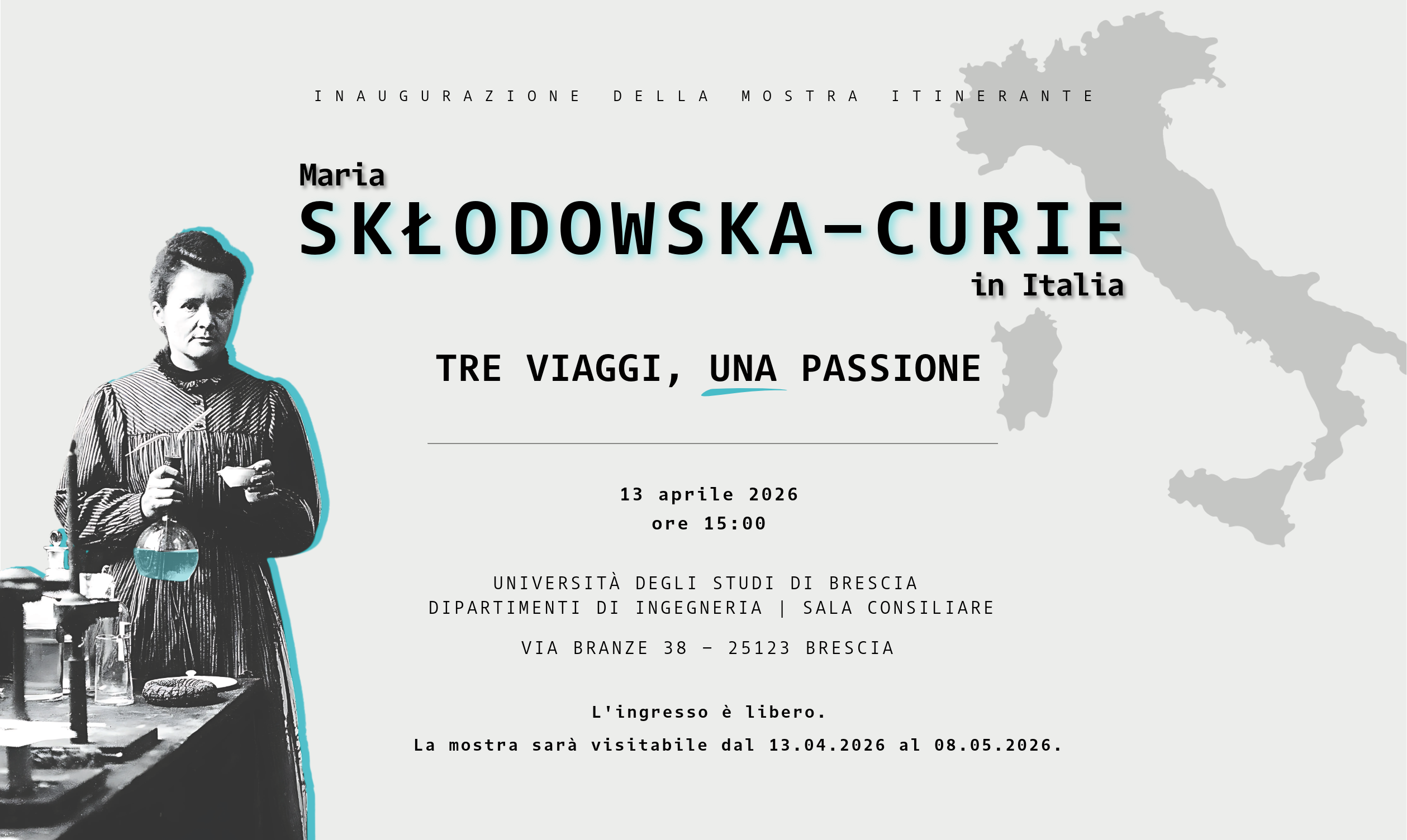 Brescia: Inauguracja wystawy „Maria Skłodowska-Curie we Włoszech: trzy podróże, jedna pasja”