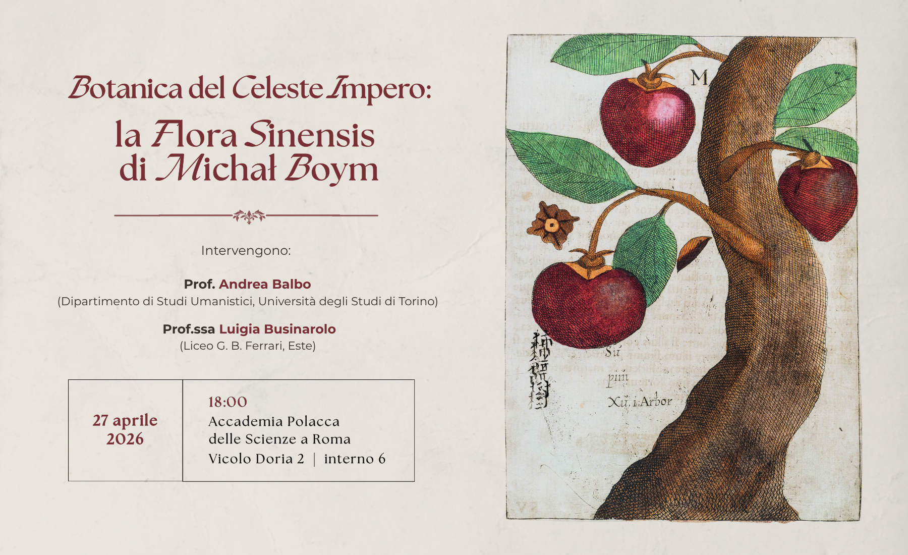 Botanica del Celeste Impero: la Flora Sinensis di M. Boym