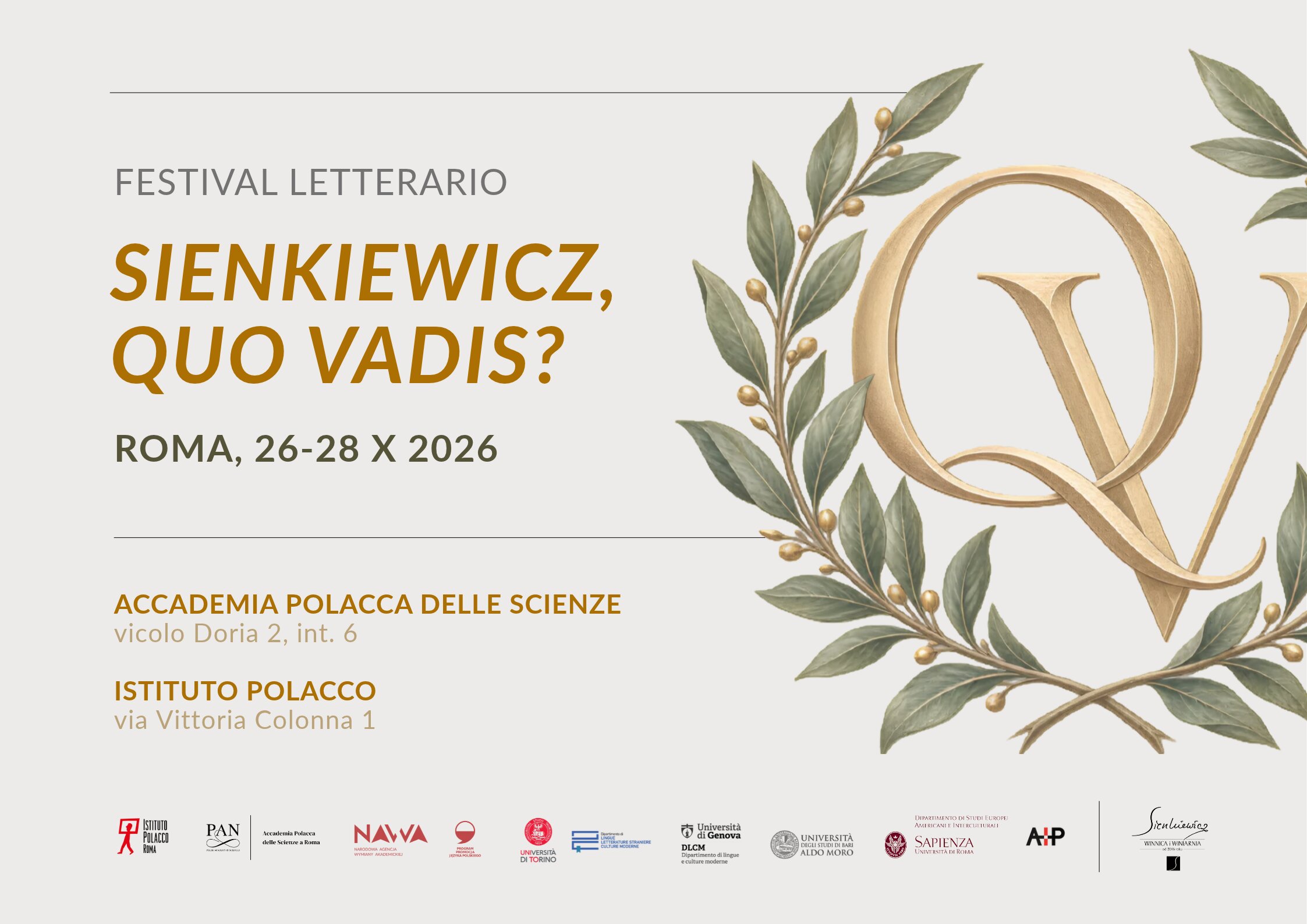 Festival Letterario. Sienkiewicz, Quo Vadis?