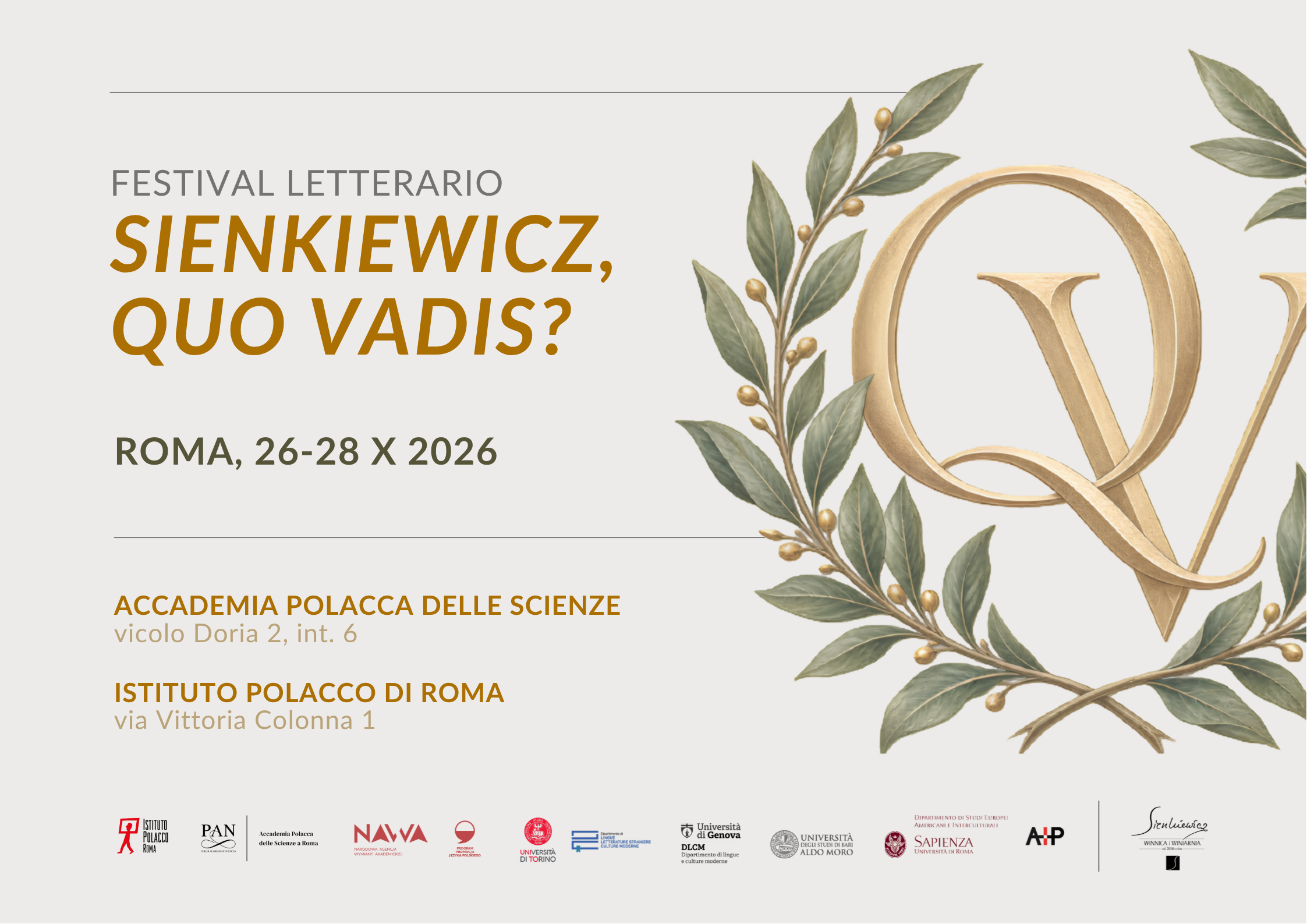 Festival Letterario. Sienkiewicz, Quo Vadis?